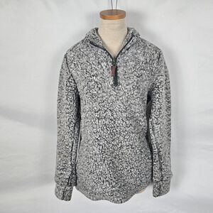 Weatherproof Sweater Women's Small Gray Sherpa Quarter Zip Long Sleeve Pullover